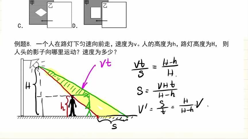 人在路灯下走路，影子是匀速的还是加速的？李永乐老师讲初二物理