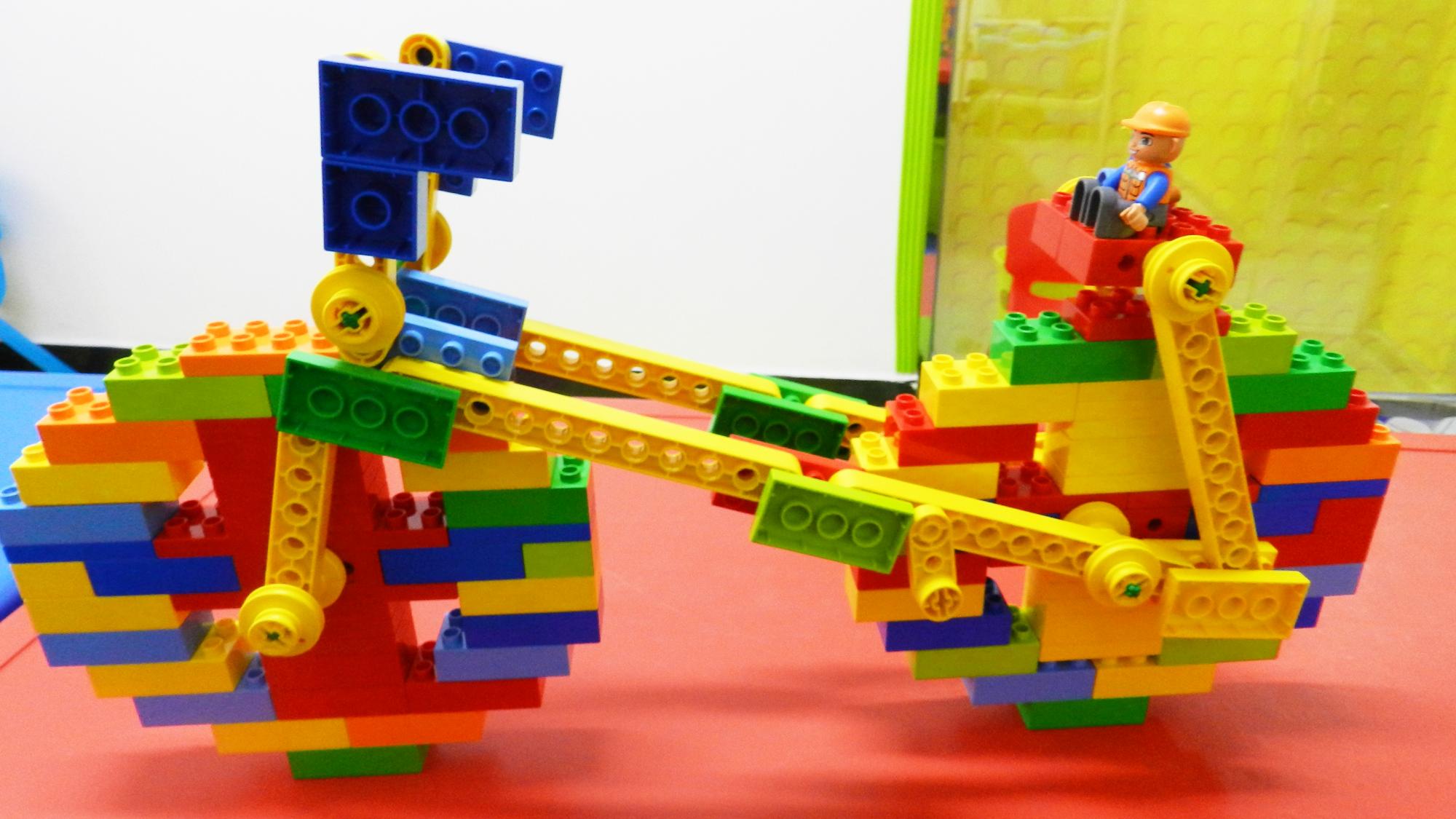 乐高大颗粒作品 乐高自行车 前后轮都可动